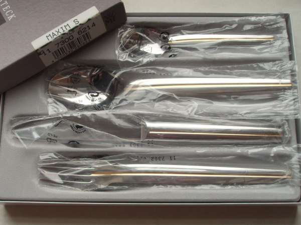 WMF - Maxim´s de Paris Rue Royale - Cromargan mit Golddekor - versch. Besteckteile